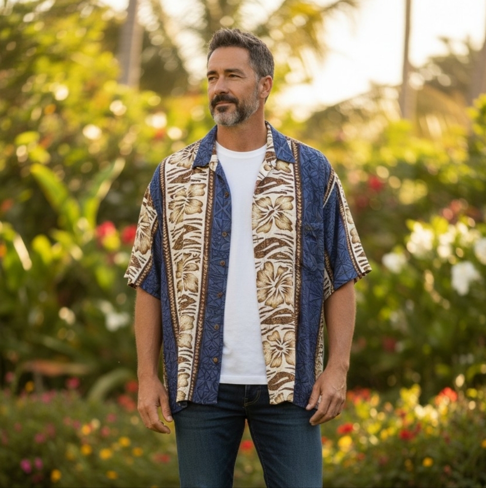 VTG KosiBali Collection Men's XL Lightweight Hawaiian Floral Pattern Summer Top - Picture 2 of 8